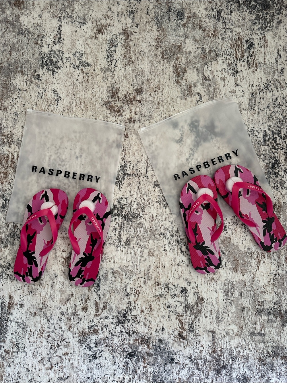Pink Raspberry Camo Flip Flop Sandals by GV Gallery